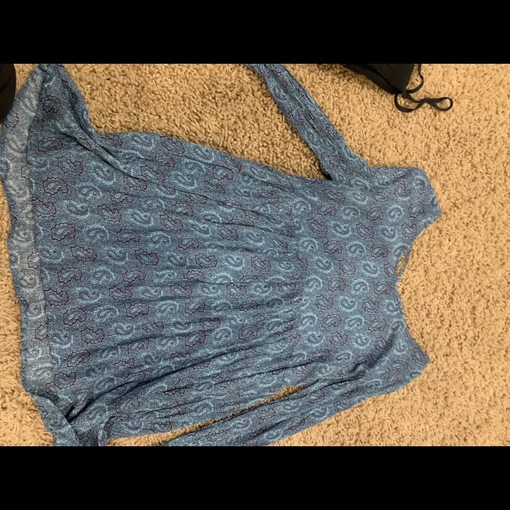 blue paisley blouse